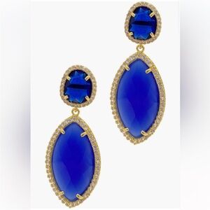 Elegant Blue and Gold Earrings